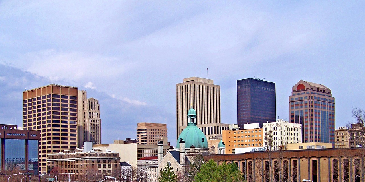 dayton ohio, downtown dayton, dayton, bybillede, skyline, høje bygninger, skyskraber, by, centrum, ohio, metropol