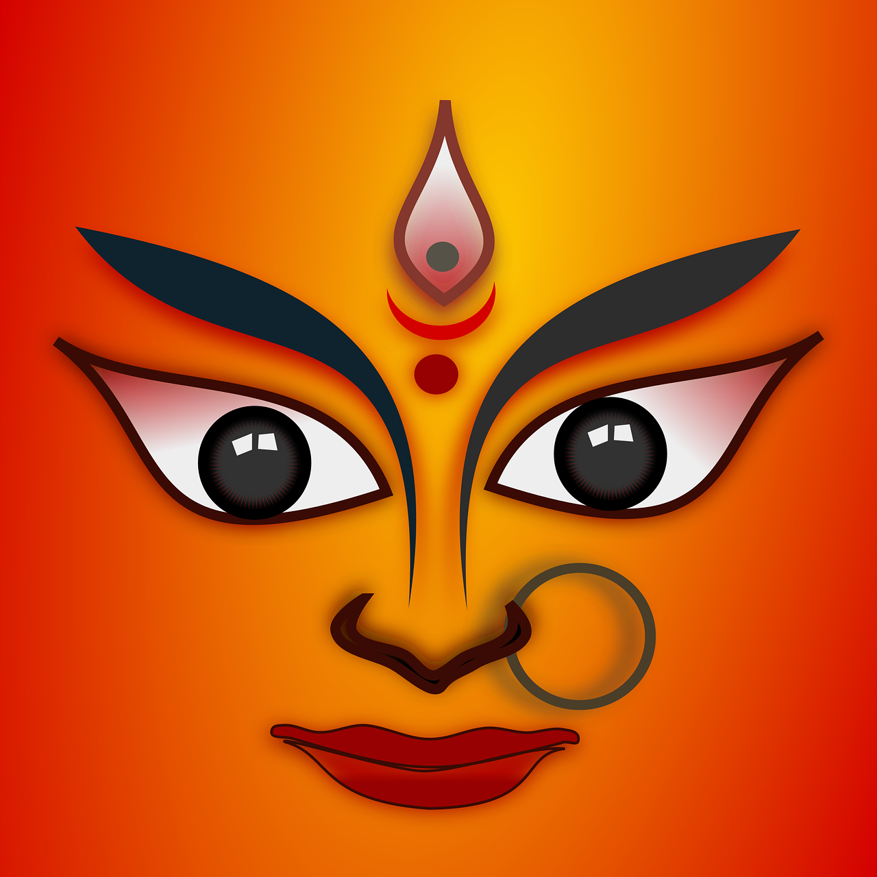 religion, india, wallpaper, goddess, festival, hindu, hinduism, beautiful wallpaper, durga, orange wallpaper