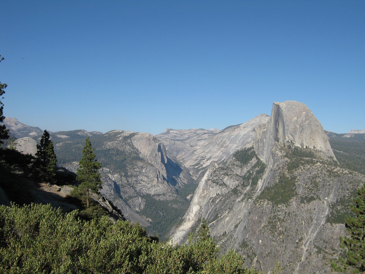 yosemite national park, yosemite, mountains, nature, outdoors, half dome, valley, view, landscape, blue sky, sky, clear sky, california, yosemite, half dome, half dome, half dome, half dome, half dome, clear sky