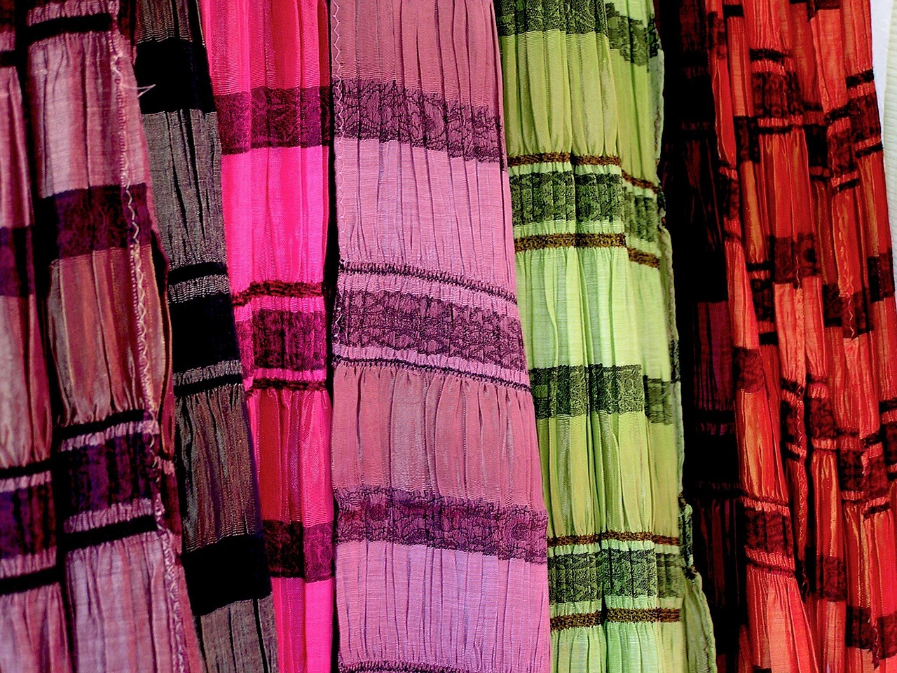 tissus, couleurs, textiles, coloré