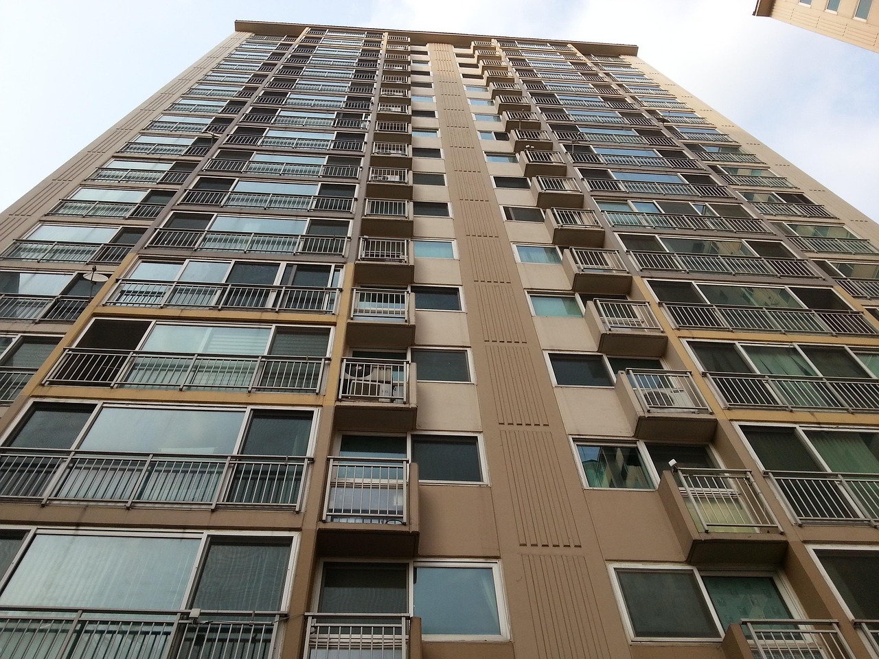 apartmány, výškové budovy, město, budova