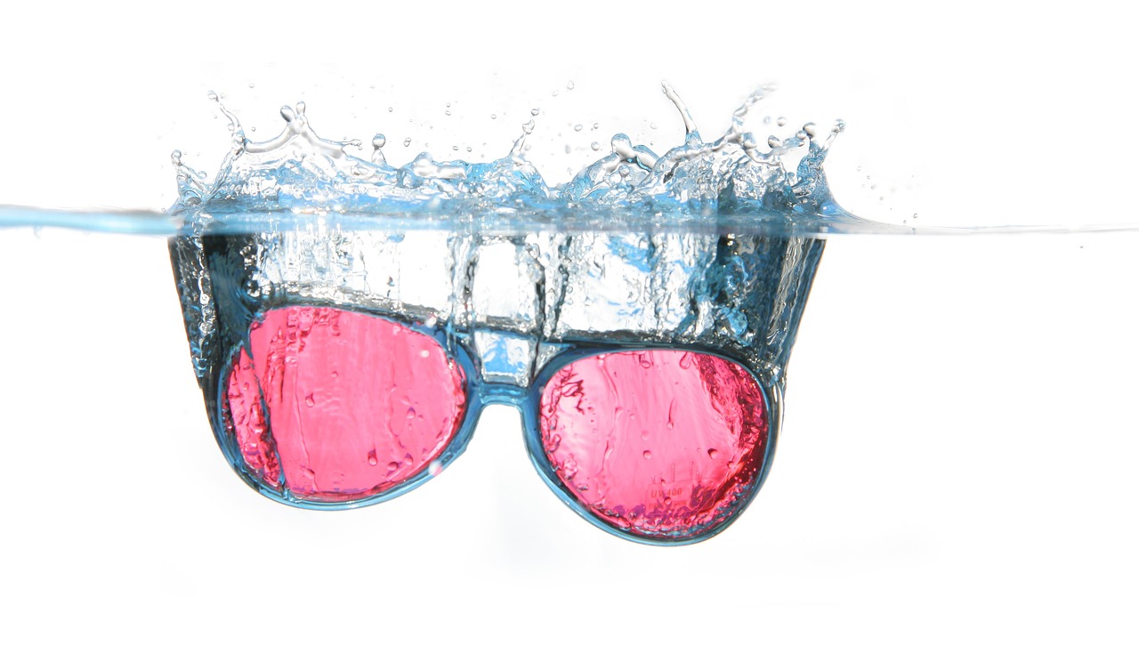 glasses, water, splash, water surface, dive, blow, spill over, nature, water splash