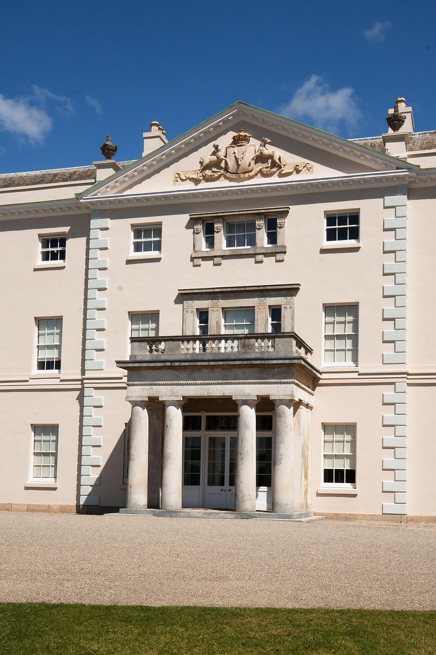 saltram house, house, entrance, south facade, mansion, columns, plympton, plymouth, county, devon, england, cultural monument, georgian, estate, country house, garden, trees, john parker, coat of arms, relief, saltram house, devon, devon, devon, georgian, georgian, georgian, georgian, georgian