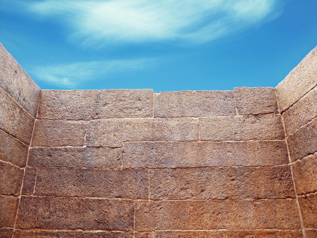 wall, blind alley, dead end, impasse, lockup, deadlock, sky above, limits, enclosed, obstacle, barrier, limitation, problem, blue sky, old, constraint, roofless, bound, structure, close, locked, stone, firm, stable, bright, claustrophobia, strong, day, stalemate, tall, blocks, rough, without roof, white cloud, brick, sandy, light brown, ancient, imprisonment, corner, brown sky, brown clouds, brown wall, brown stone, dead end, dead end, obstacle, obstacle, obstacle, obstacle, obstacle, barrier, barrier, barrier, barrier, limitation, constraint, claustrophobia