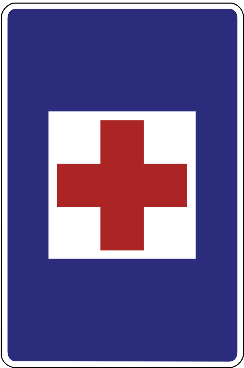 emergency, medical care, road sign, symbol, traffic, germany, sign, information, regulatory, icon, blue medical, blue emergency, blue information, blue care