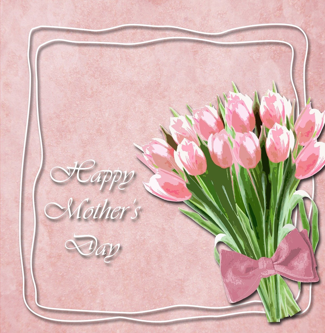 tulips, mother's day card, flowers, bouquet, bunch, floral, frame, template, card, bow, pink, happy mothers day, pretty, bouquet flowers, b, design, invitation, decorative, design vector, vector flowers, nature, flower vector, art, free art, free image, spring