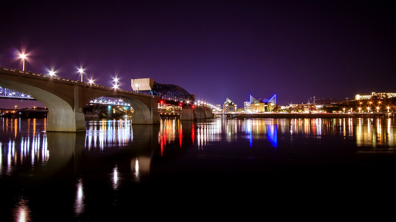 stadtbild, brücke, chattanooga, fluss, landschaft, stadt, horizont, skyline der stadt, nacht, wahrzeichen, reisen, innenstadt, dämmerung, beleuchtet, ansicht, chattanooga, chattanooga, chattanooga, chattanooga, chattanooga
