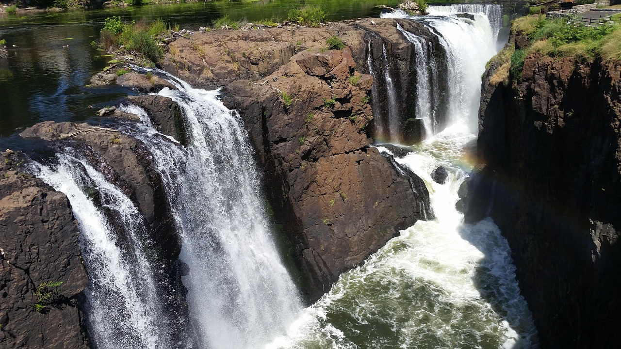 regenboog, watervallen, paterson, valt, new jersey, park, water, natuur, landschap, reizen, steen, stromend, buitenshuis, toneel, toerisme, mijlpaal, klif, stromen, bestemming, nationaal, kreek, vallen, nat, schuim