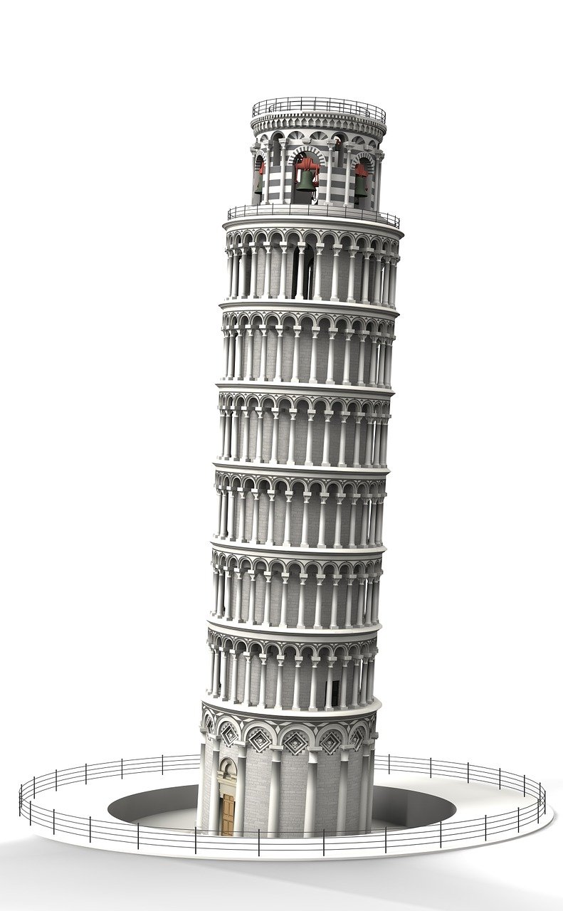 scheef, toren, pisa, gebouw, bezienswaardigheden bekijken, historisch, toeristen, attractie, mijlpaal, facade, reizen, steden, reis