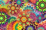 Mandalas colorful abstract ornamental geometric floral psychedelic design digital background wallpaper