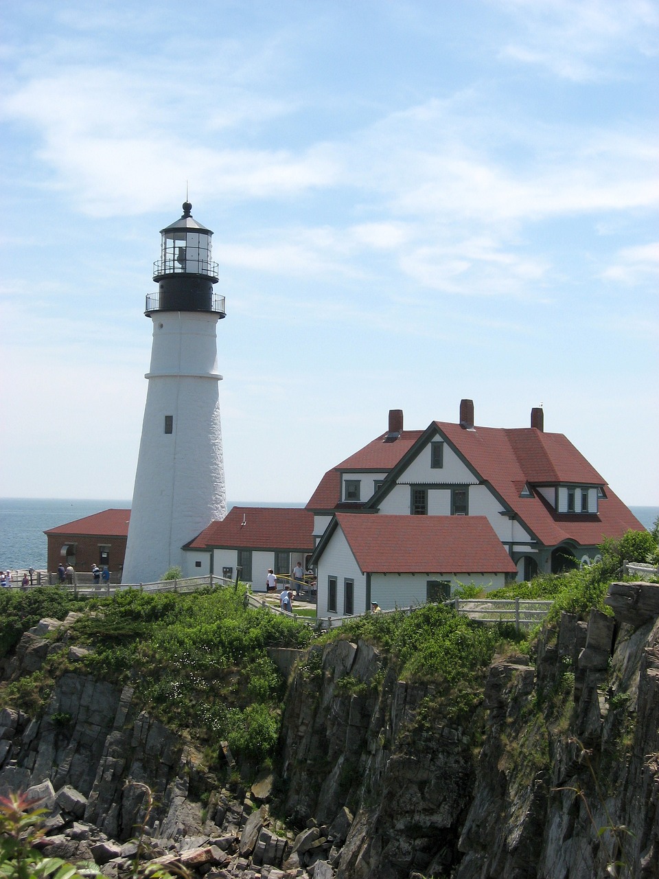 maják, maine, dom, pobrežie, new england, príroda, pobrežné, oceánu, útes, skaly, obloha, breh, more, medzník
