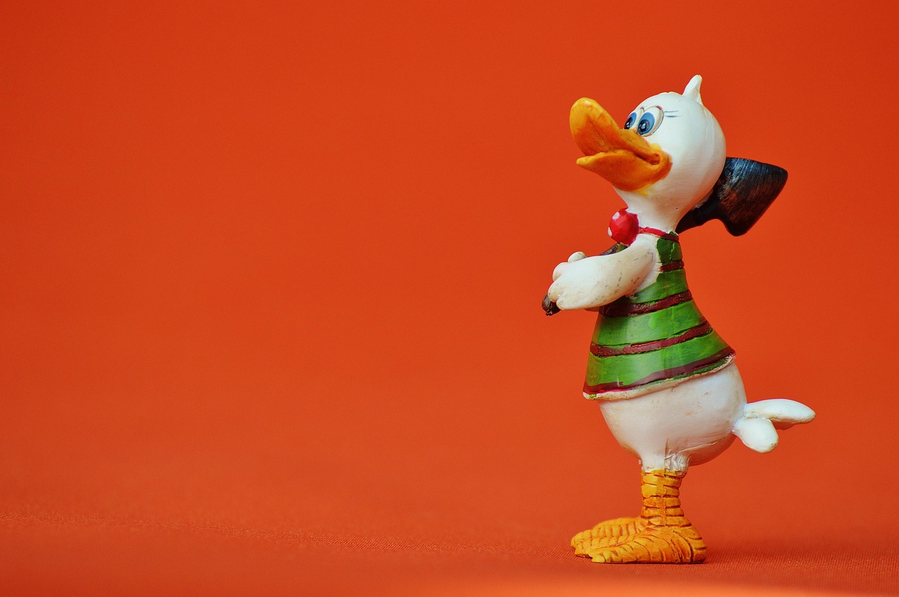 duck, fun, cute, artificial stone, figure, plumage, beak, poultry