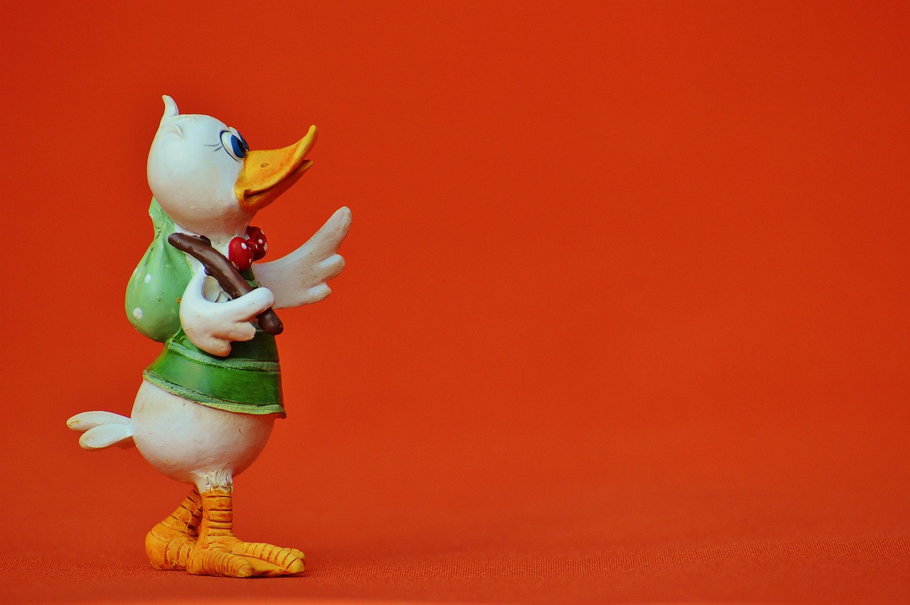 duck, fun, cute, artificial stone, figure, plumage, beak, poultry