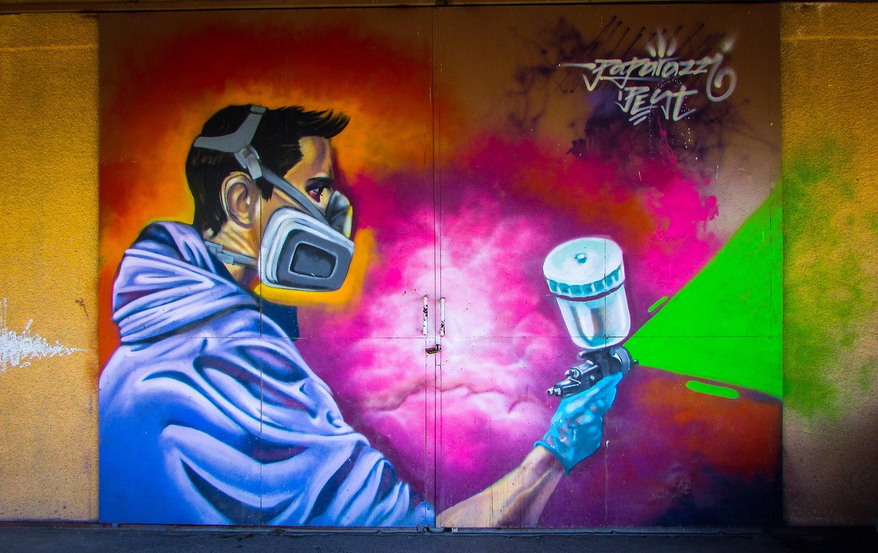 graffiti, bunt, tür, metallisch, garage, künstler, gemalt, sprühen, liopetri, zypern, installieren