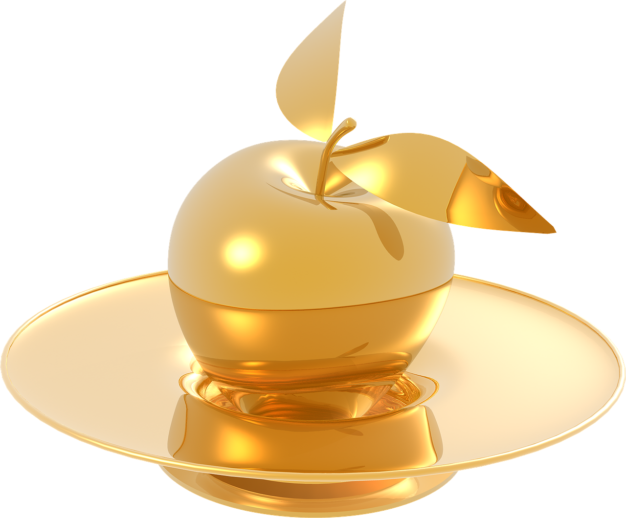 ябълка, gold, метал, glossy, елегантност, злато, бижута