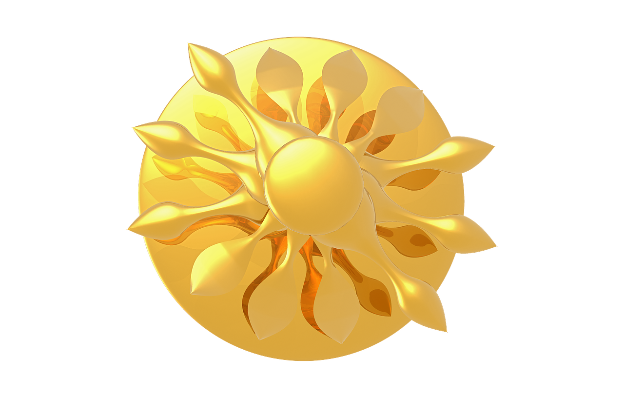 слънце, glossy, gold, метал