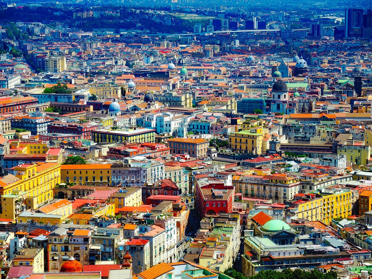 naples, italien, stad, urban, färgrik, arkitektur, byggnader, landmärken, historisk, stadsbild, stadens centrum, semester, attraktioner, turism, hdr