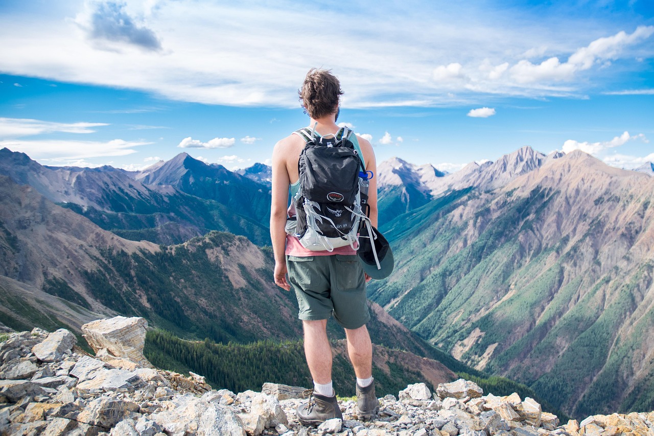 aventura, altitude, mochila, escalar, exploração, liberdade, alto, caminhada, panorama, homem, picos de montanhas, montanhas, ao ar livre, pessoa, pinnacle, pedras, cênica, céu, verão, viajar por, visão, ponto de vista, céu azul, natureza, azul viagens, paisagem azul, montanha azul, verão azul, pedra azul