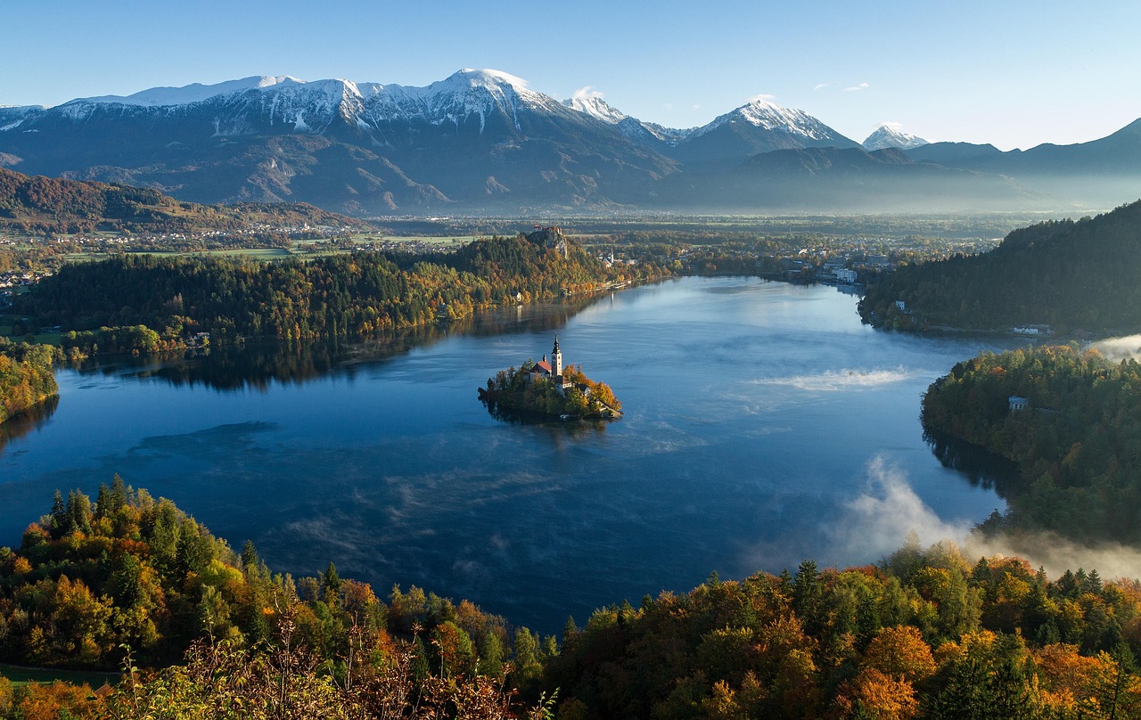 lago, montagne, alberi, foreste, boschi, montagne di neve, alpi, alpino, idilliaco, paesaggio, natura, all'aperto, scenico, acqua
