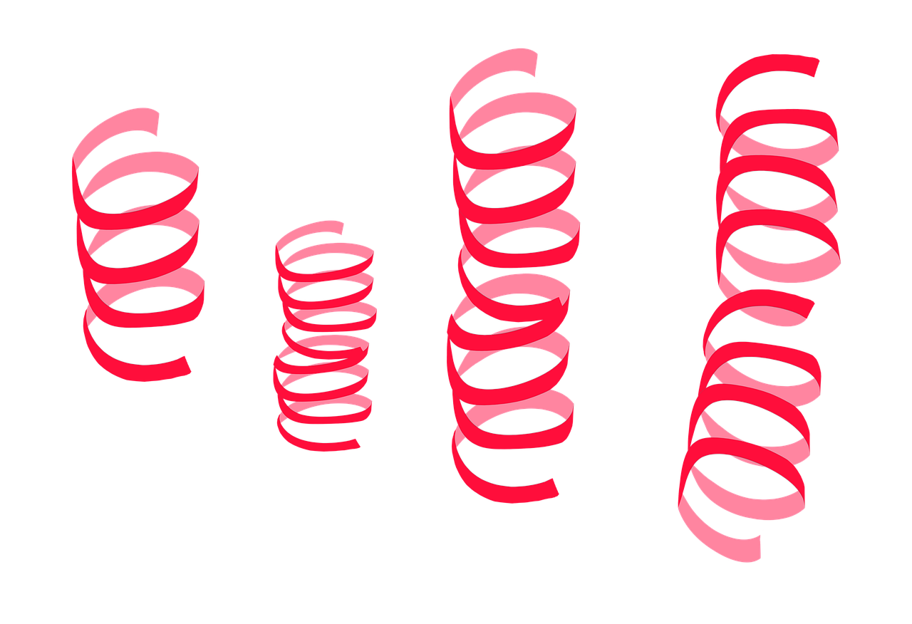 streamer, party, sylvester, carnival, ringed, partyaritkel, red, celebration, decoration