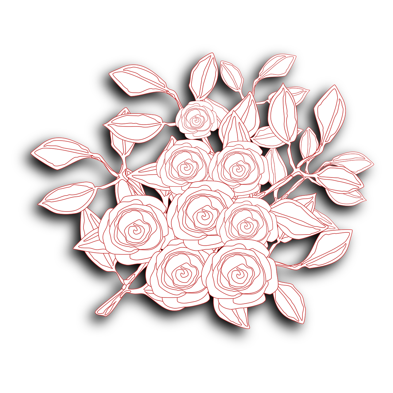 roses, flowers, floral, flowery, branch, plants, garden, spring, nature, tenderness, feeling, bouquet, sheets, paper, 3d, shadows, indentations, vegetation, vegetable, valentine, love, lovers, free images, free illustrations