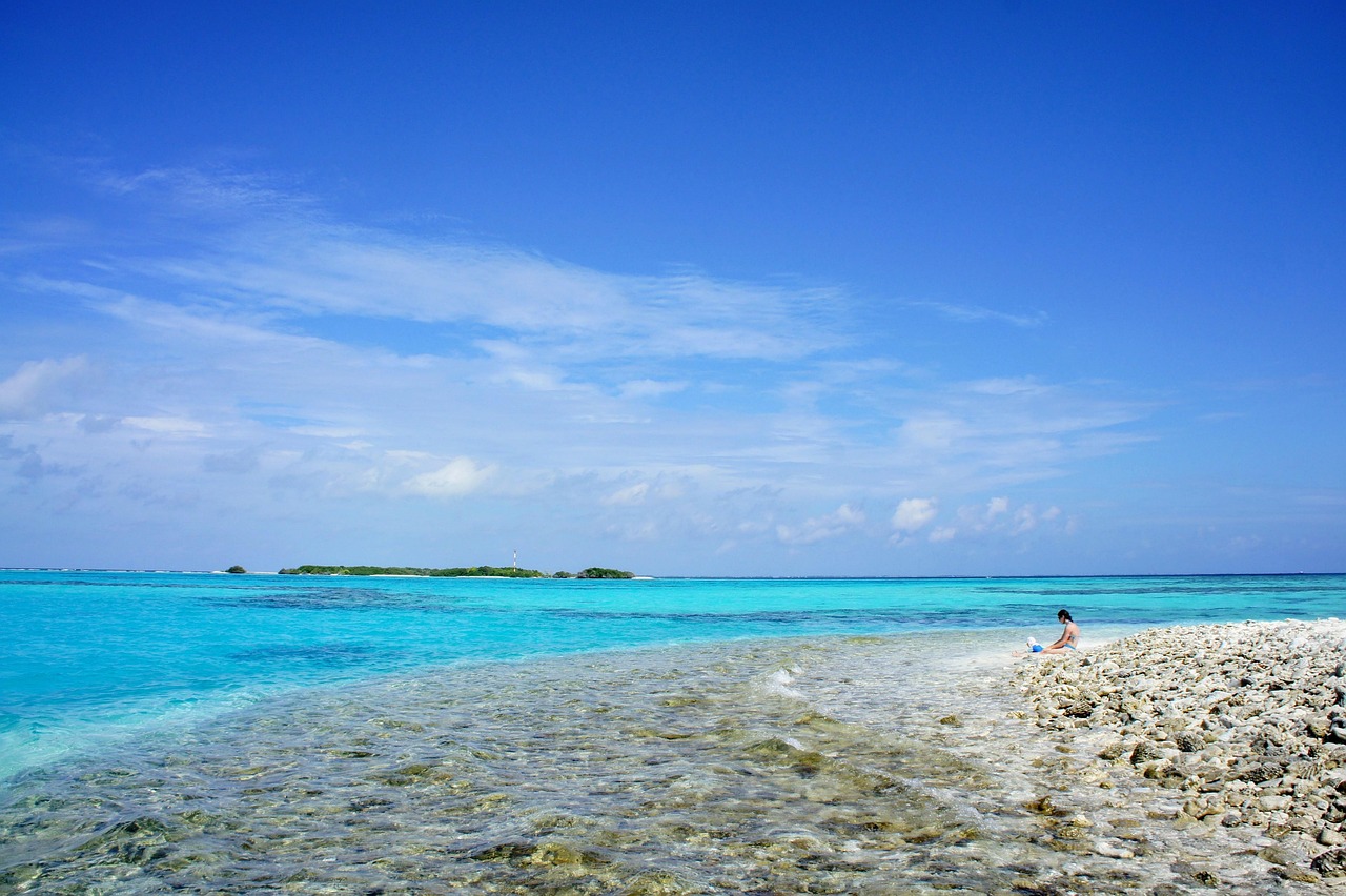 malediven, insel, blau, wasser, urlaubsort, meer, natur, strand, urlaub, himmel, atoll