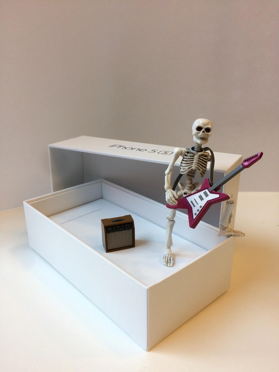 skeleton, box, unpacking, surprise, brown surprise, brown box