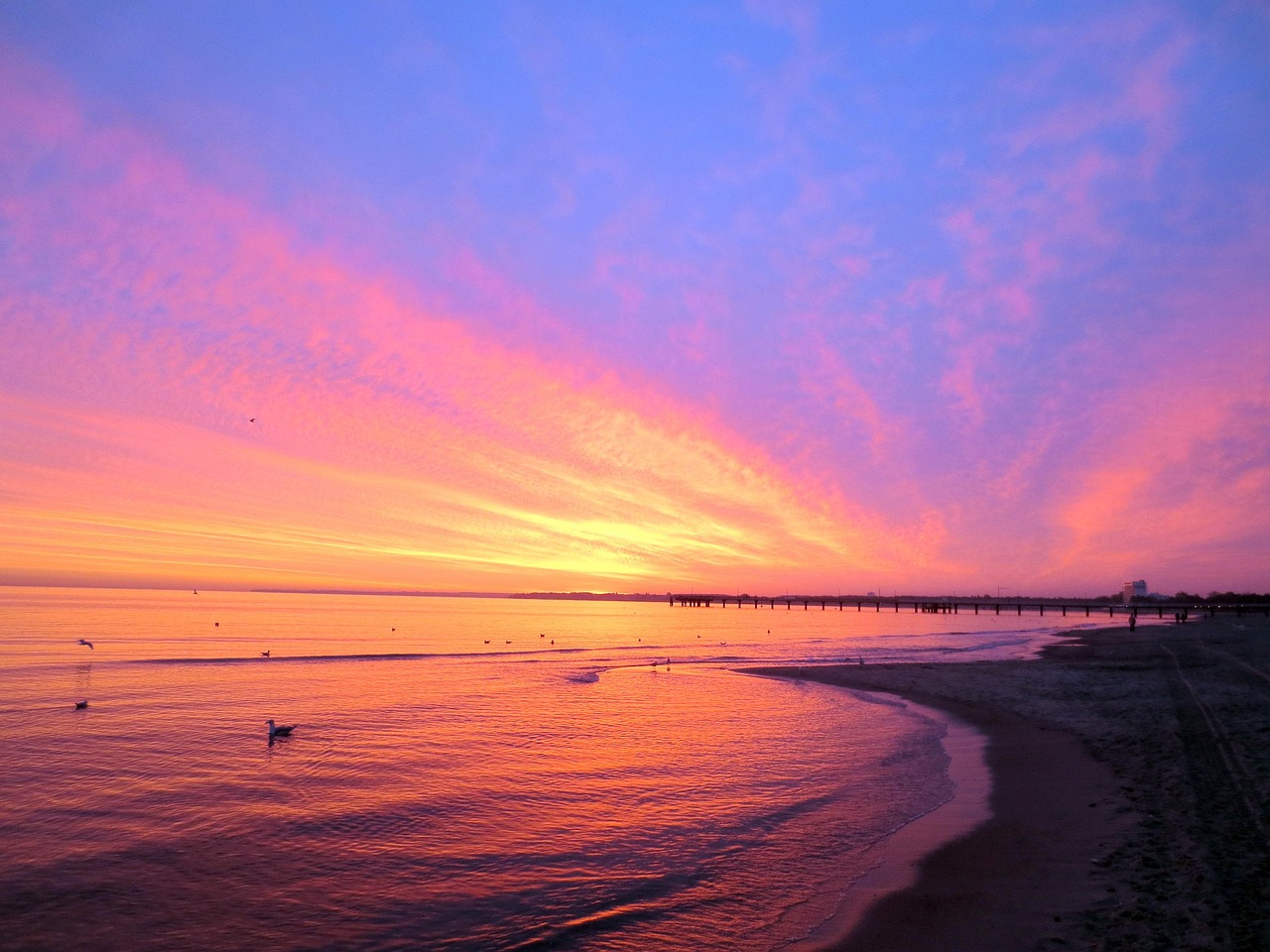 timmendorfer strand, sonnenaufgang, ostsee, natur, morgenhimmel