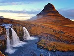 Kirkjufell mountain iceland waterfall landscape scenic nature travel exploration outdoors