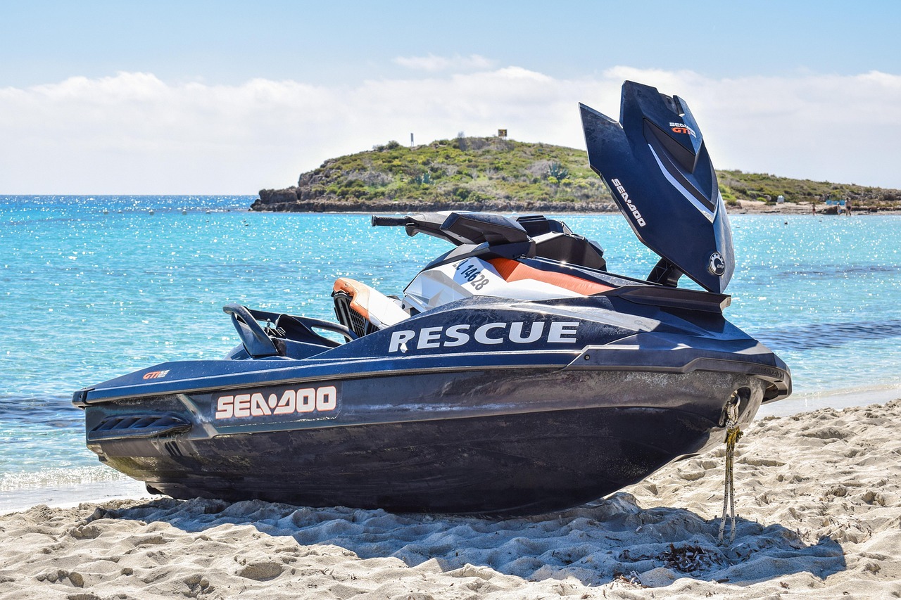 jet ski, rescue, nature, sea, safety, beach, emergency, protection, blue emergency, blue safety