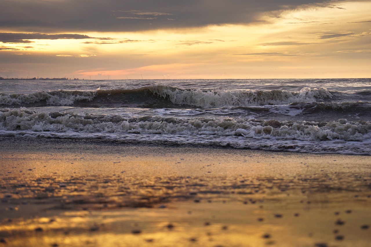 sunset, ocean, nature, wave, aceh, golden, sunny, sand