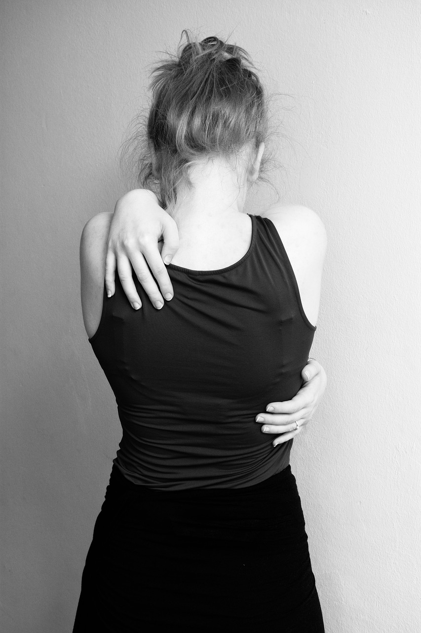 hug, desperate, sad, depressed, embrace, hands, hopeless, loss, worries, teenager, despair, depression, sadness, grief, tears, defenseless, alone, lonely, bullying, emotion, young, person, human, problem, black-and-white, pulled back, female, hair stuck high