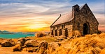 Church lake building architecture stoneworks masonry facade exterior sacral architecture landscape old history historical religious lake tekapo