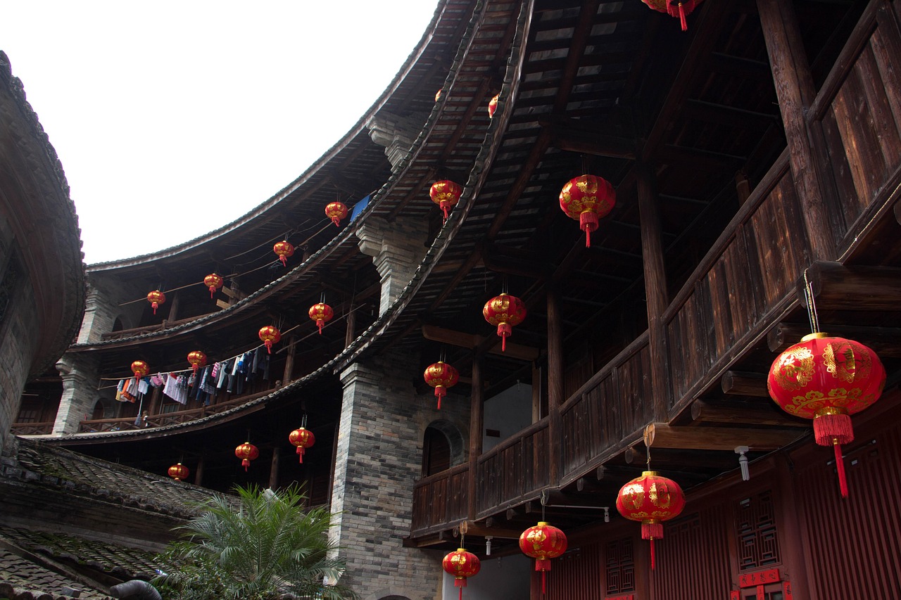 fujian, tulou, latarnia