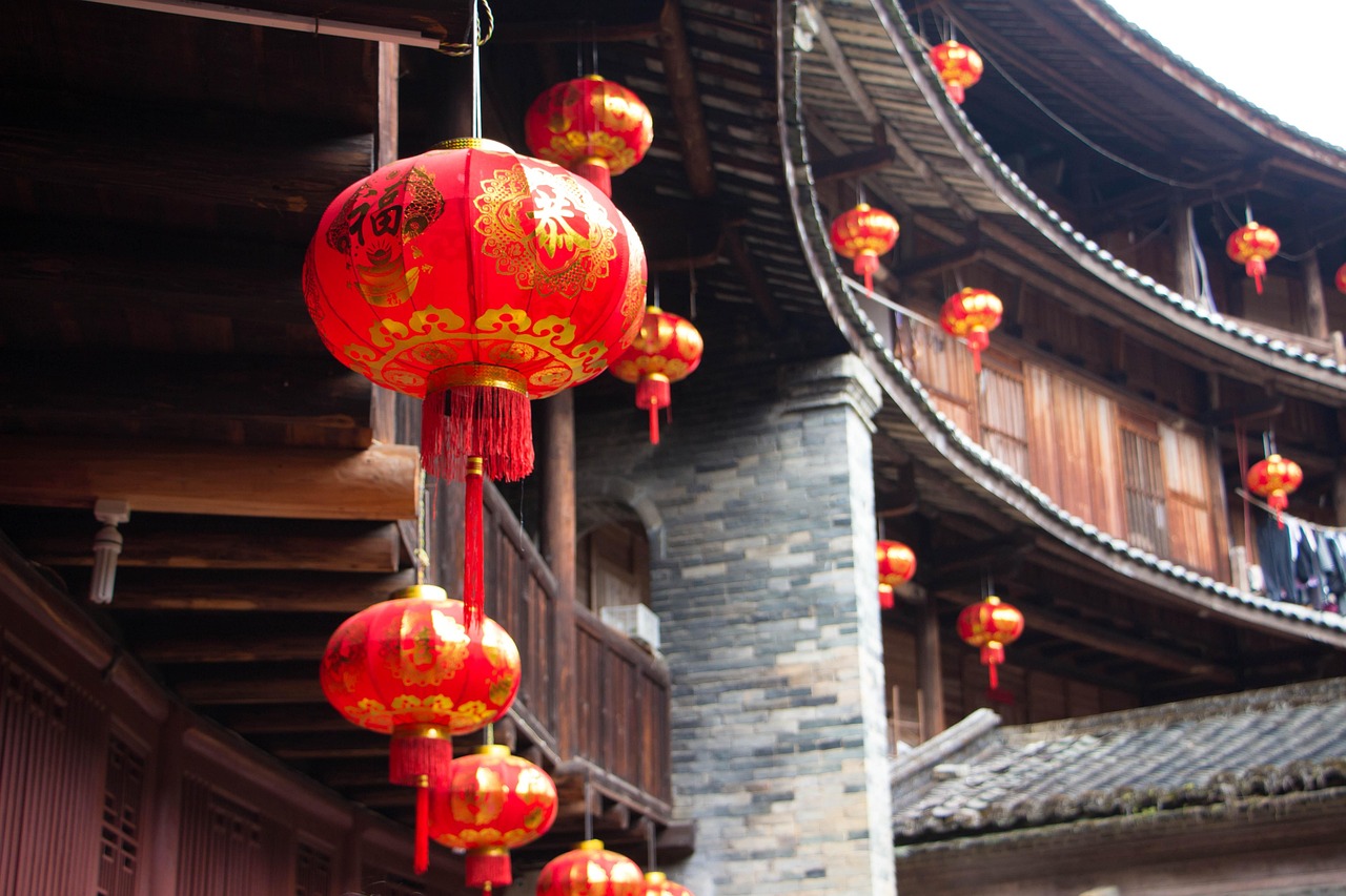 fujian, tulou, latarnia