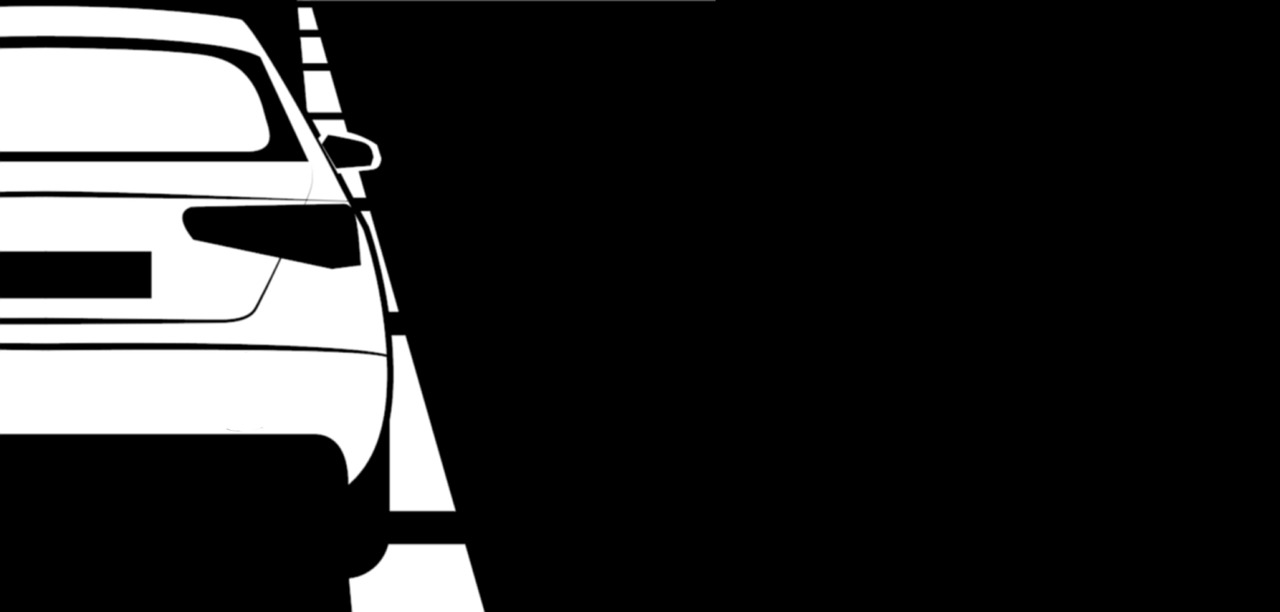 cartoon, car, road, drive, automotive, night, dark, darkness, black, white, background, way, path, route, wheels, pneumatic, pneoumatics, concept, conceptual, banner, industry, motor, vehicle, motorcar, travel, move, moving, translate, forward, direction, kilometers, mille, transportation, black car, black travel, black road, black cartoon, black banner, black path, black industry
