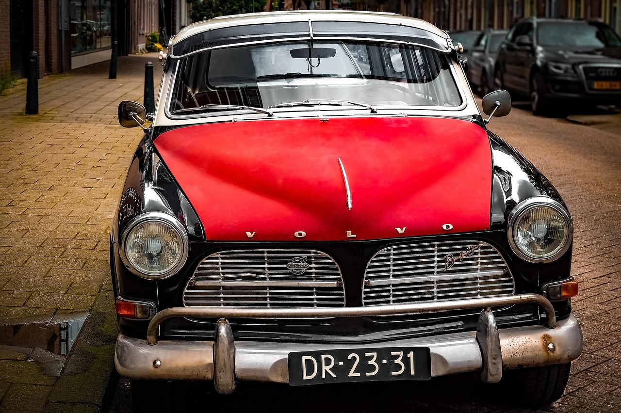 auto, volvo, klasické autá, auto tapety, ročník, automobil, červená, čierna, retro