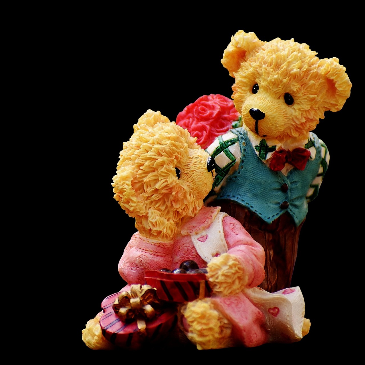 bear, figure, artificial stone, deco, decorative, cute, love, valentine's day, few