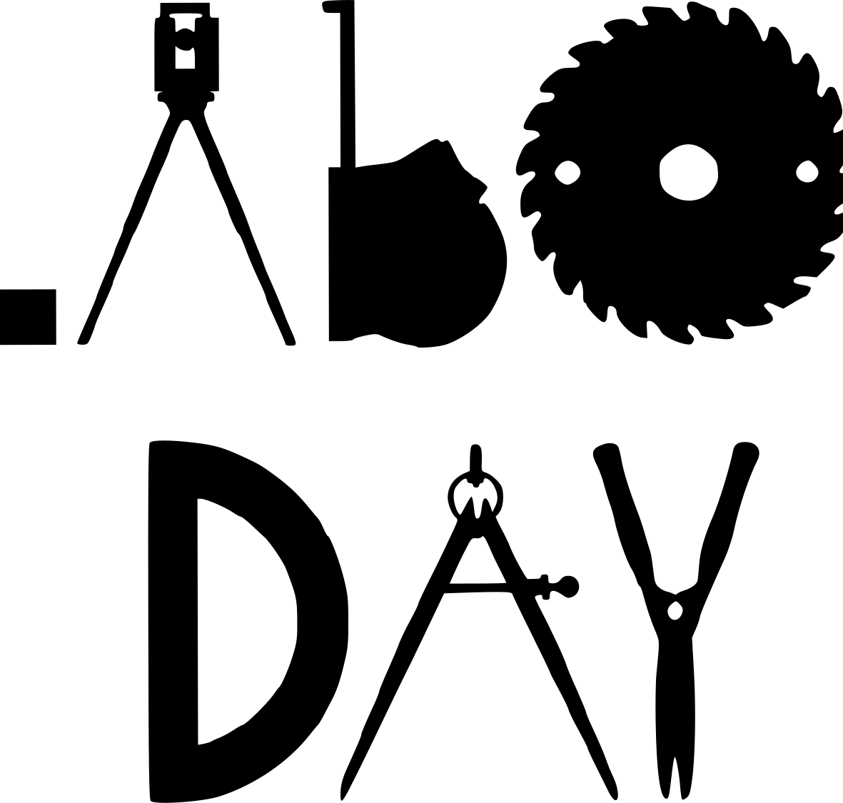 narzędzia, ekwipunek, dzień pracy, sylwetka, logo, projekty