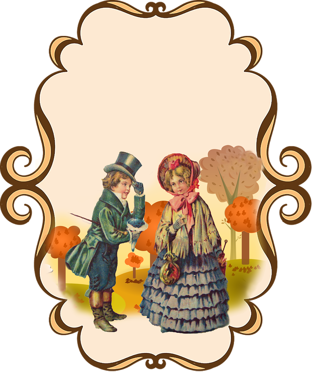 frame, edge, vintage, childish, background, romantic, love, ornament, girl, boy, topper, children, woods, iphone wallpaper