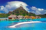Bora bora island caribbean tahiti polynesia paradise travel sea nature french polynesia dream holiday water beautiful ocean pacific exotic luxury resort bungalows south pacific vacations