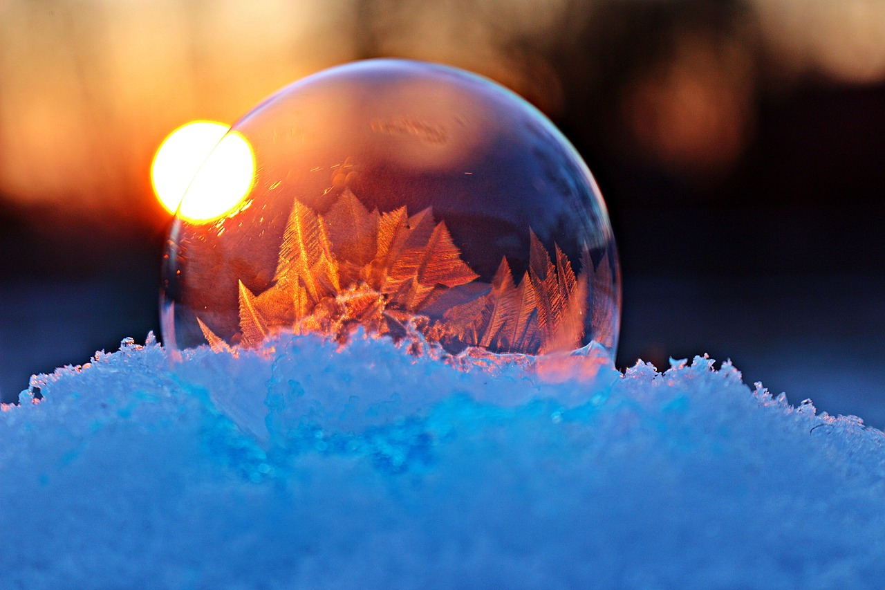 soap bubble, frozen bubble, frost bubble, ice ball, ice bubble, ice crystal, nature