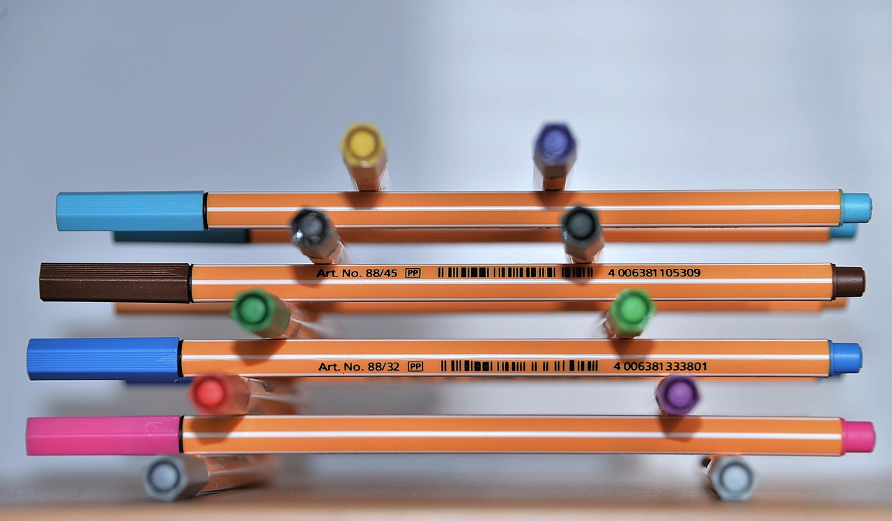 felt tip pens, multicoloured, stack, pencils, to paint, to dye
