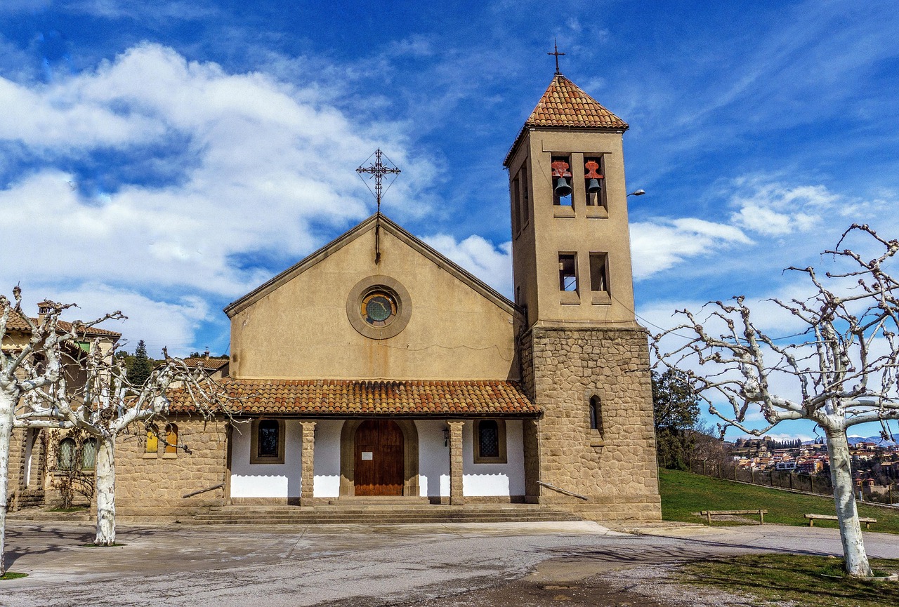 arkitektur, älskling, byggnad, religion, gammal, kyrka, tempel, kult, sten, torn, gamla byggnaden, kloster, monument, catalunya, kristendomen, kampanj, religiösa tecken, människor, fristad