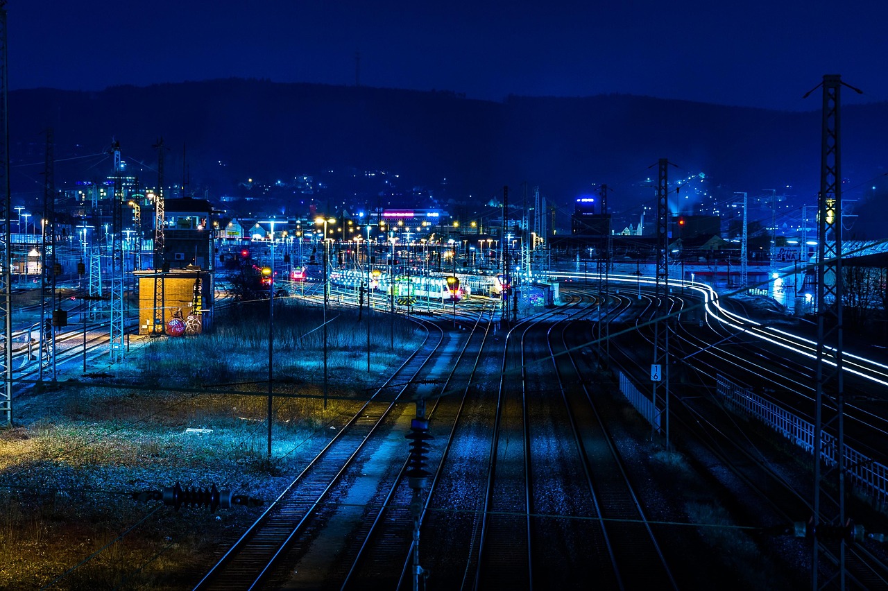 traffic, bridge, transport system, city, dusk, road, illuminated, city center, automobile, move, architecture, urban landscape, hagen, north rhine westphalia, station, old railway station, germany, ruhr area, hagen, hagen, hagen, hagen, hagen
