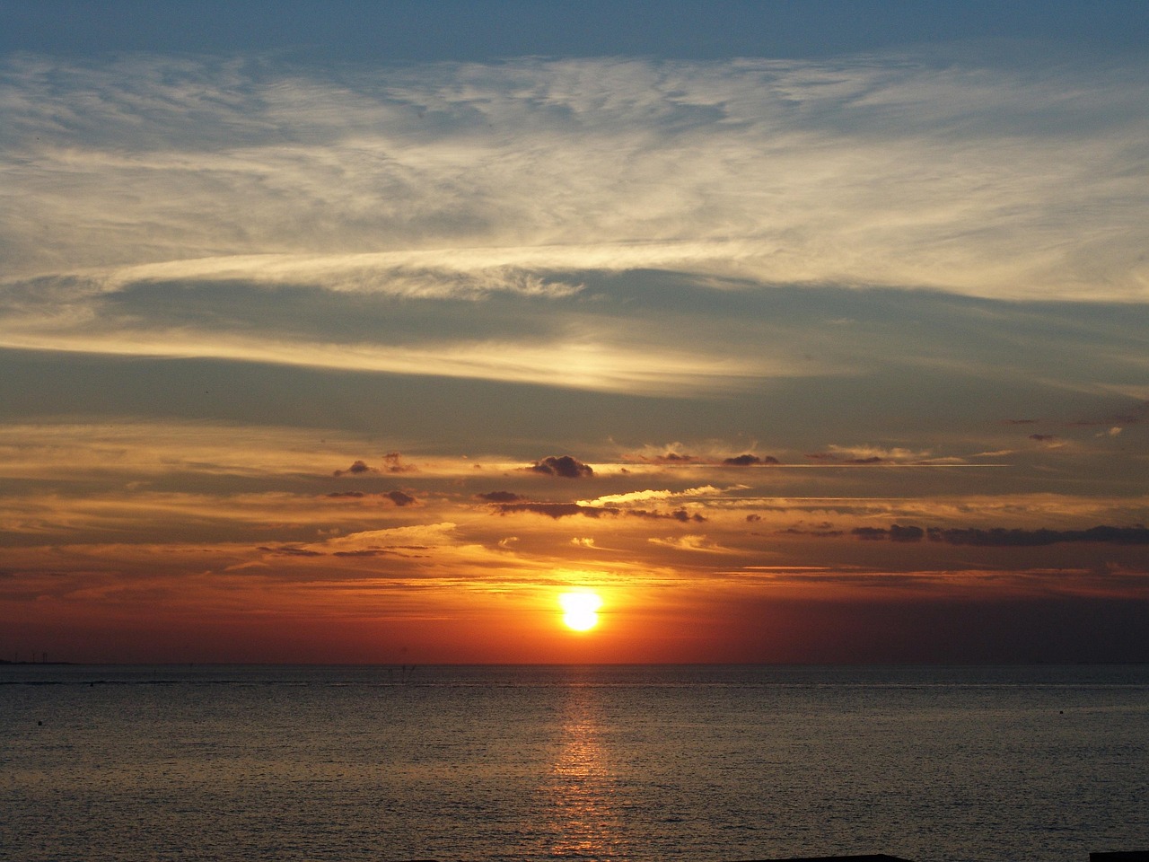 sonnenuntergangs, wasser, natur, dämmerung, horizont, meer, abenddämmerung, sonnenlicht, wolken, himmel