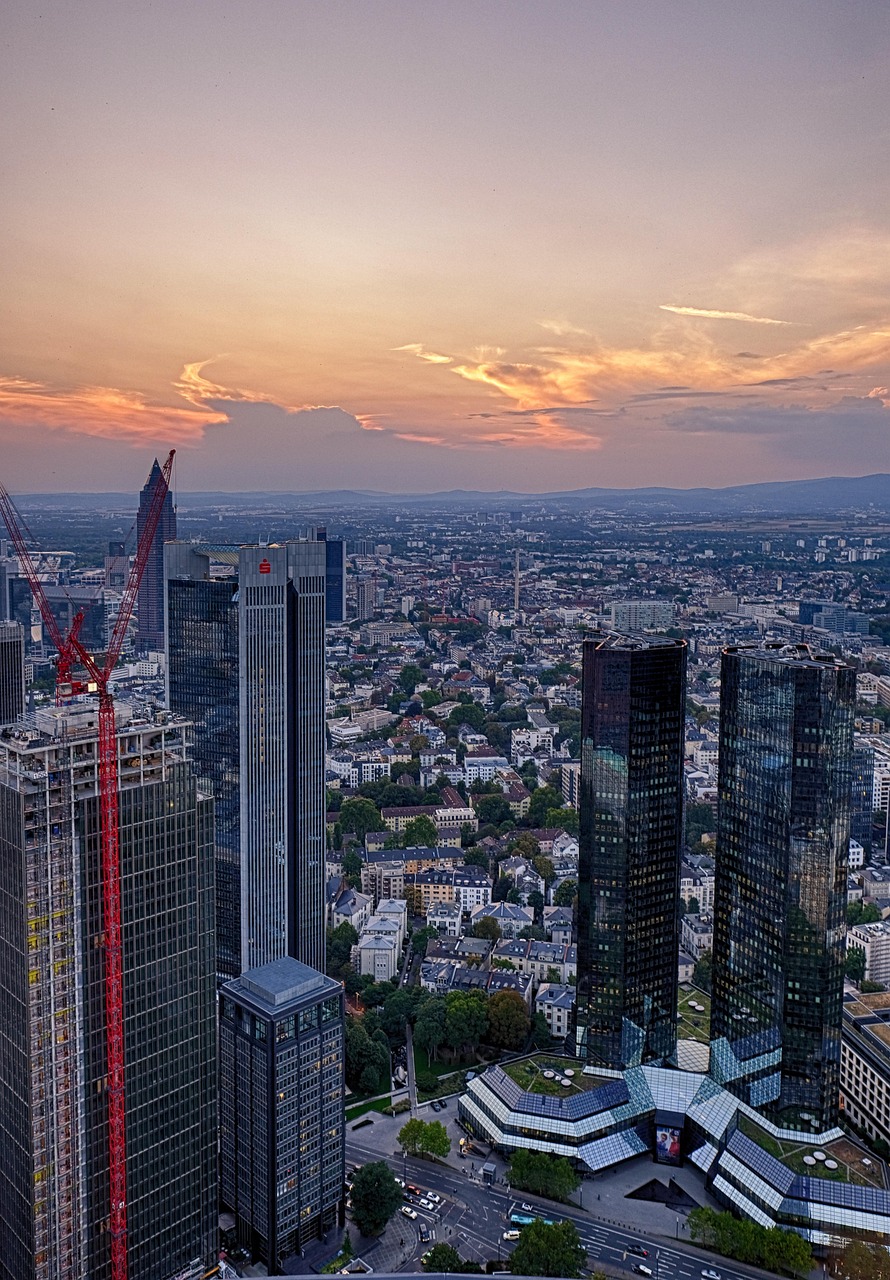 skyline, stadt, stadtbild, wolkenkratzer, abenddämmerung, dämmerung, frankfurt, deutschland, frankfurt, frankfurt, frankfurt, frankfurt, frankfurt