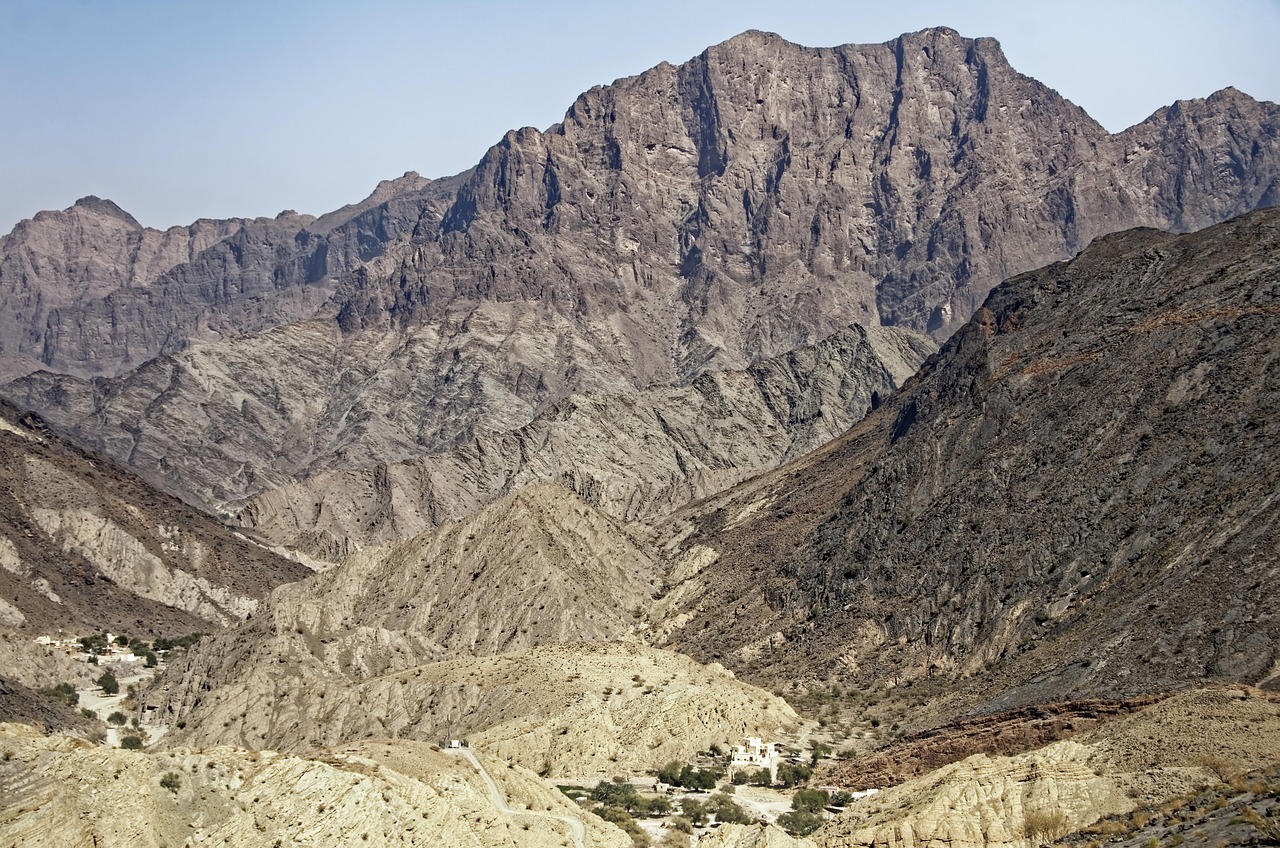 оман, snake gorge, планини, пустинен, пейзаж, природата