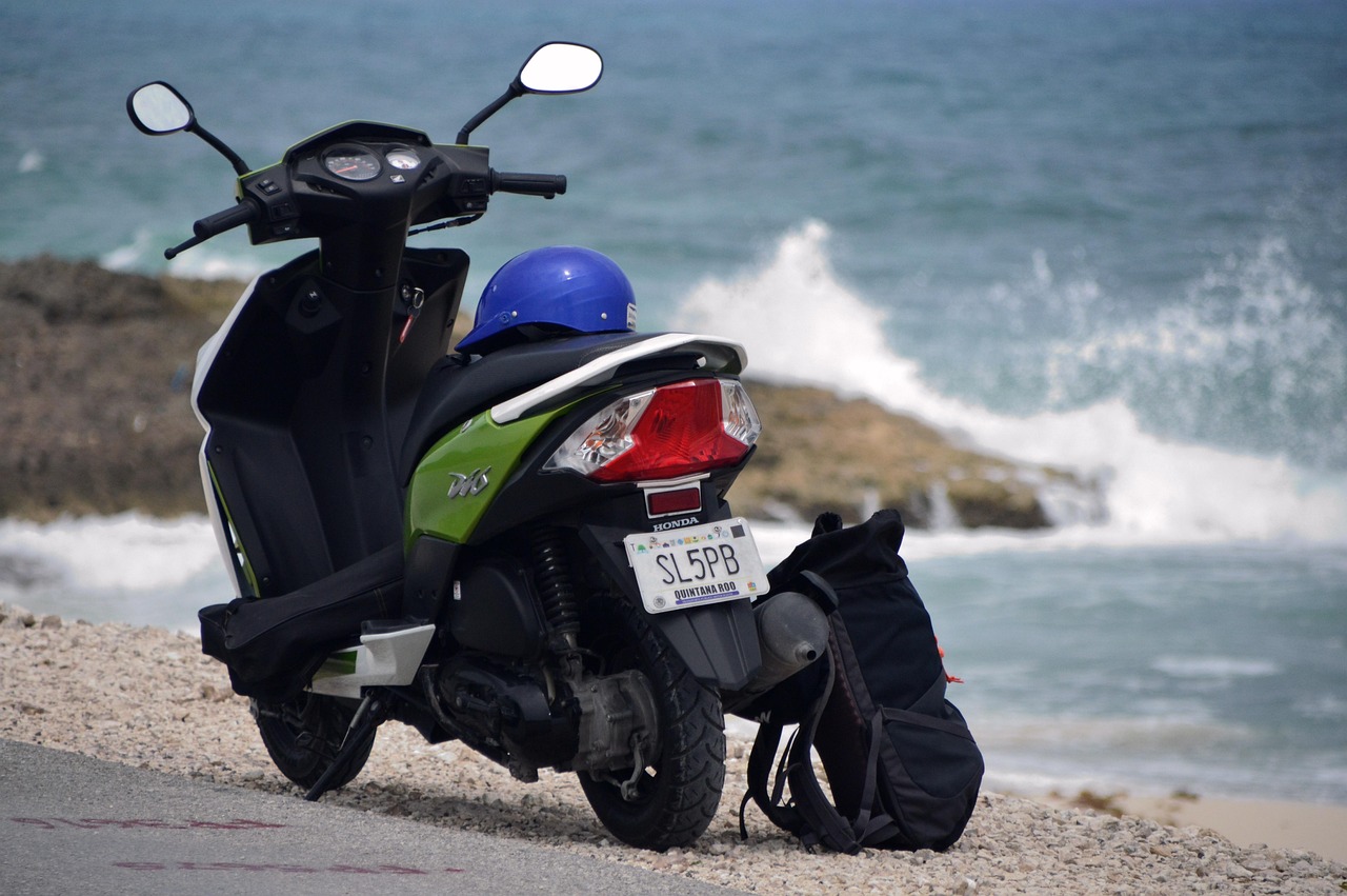 moto, landscape, costa, beach, mexico, island, cozumel, coastal, take a walk, sea, ocean, nature, sand, summer, silence, holiday, romantic, wave
