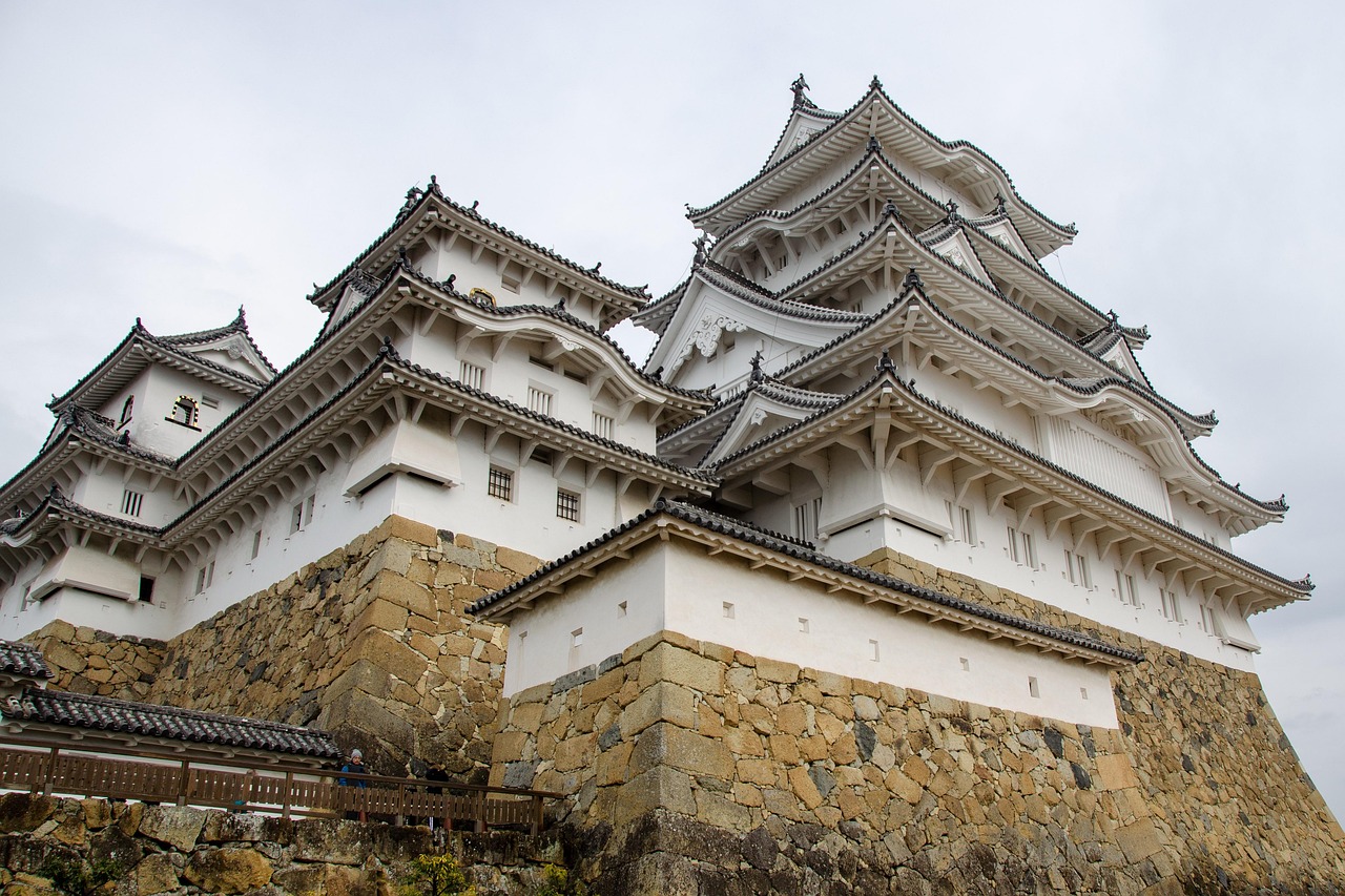 zamek himeji, himeji, zamek, japonia, dziedzictwo, turystyka, architektura, historia, biały, zadaszenie, biała czapla, feudalny, historyczny, sławny, brązowy historia, brązowy zamek